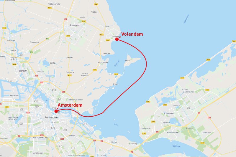 Volendam > Amsterdam